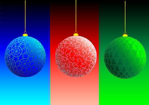 Colored christmas balls vector