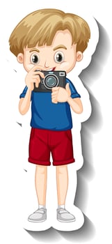 Photographer boy cartoon character vector