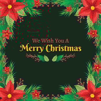 Christmas Floral Wreath Background vector