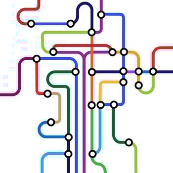 Colorful abstract subway map vector