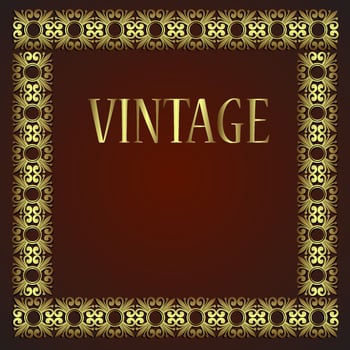 Retro frame ob brown vector