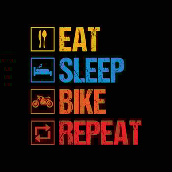 Eat Sleep Bike Repeat Typography Design For T-Shirt Free Vector