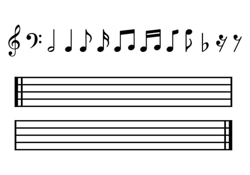 Music notes icon set, vector illustration
