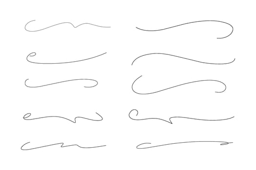 Set of artistic pen brushes. Hand drawn grunge strokes. Doodle design elements. Hand drawn collection set of underline strokes in marker brush doodle style. vector