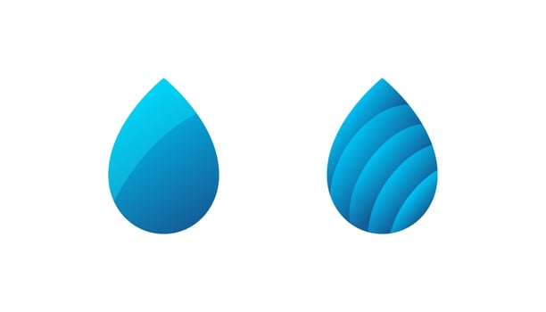 Water drop logo or icon design, water drop and blue color vector