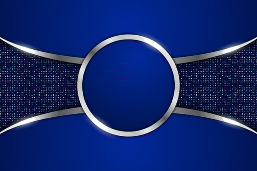 Modern Technology Background Premium Futuristic 3D Blue Circle with Elegant Glitter vector