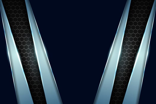 Luxury Background Realistic Diagonal Overlapped with Glossy Silver Effect vector