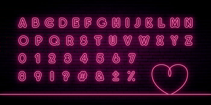 Glowing neon alphabet. vector