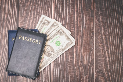 passport Save money for traveling and doing business around the world. photo