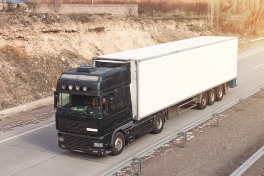 Truck on the highway. Transportation photo