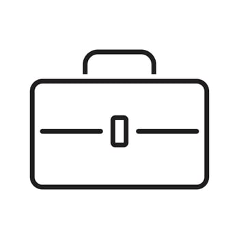 suitcase handbag Business Office Icon vector Line on white background image for web, presentation, logo, Icon Symbol.