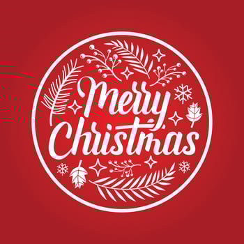 Merry Christmas Red Circle Logo vector