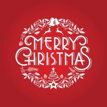 Merry Christmas Ornament Elegant Red vector