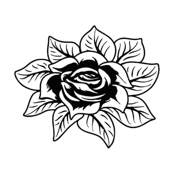 Rose tatto premium vector illustration tshirt design