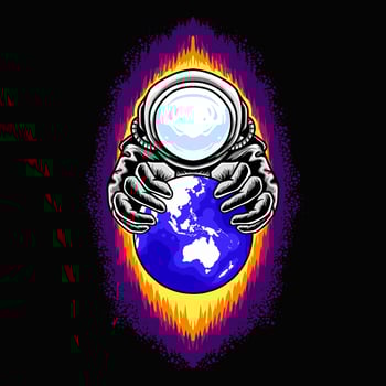 Astronaut Galaxy Space premium vector illustration tshirt design