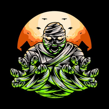 Premium Mummy halloween costume vector illustration tshirt design