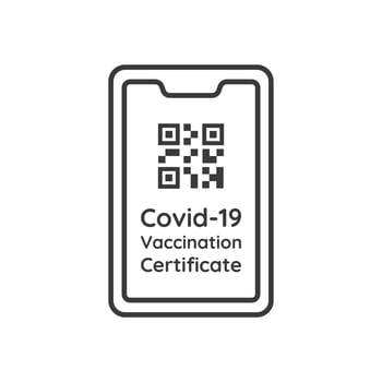 Covid-19 Vaccination Certificate Icon Illustration. International Card or Passport as proof that you have been vaccinated against the corona virus vector
