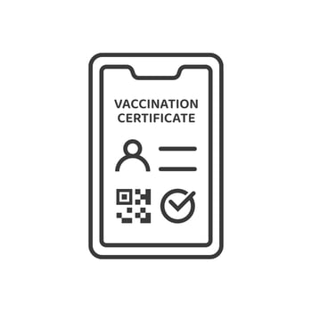 Covid-19 Vaccination Certificate Icon Illustration. International Card or Passport as proof that you have been vaccinated against the corona virus vector