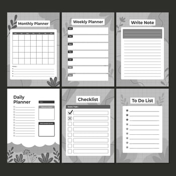 Journal Planner Template with Minimalist Color vector