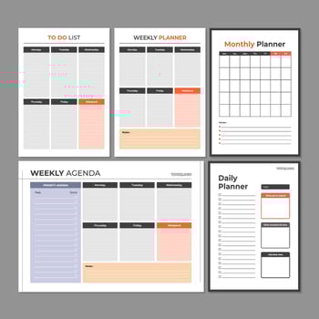 Minimalist Design of Business Journal Planner Template vector