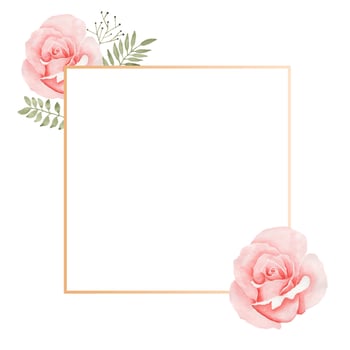 Beautiful watercolor frame with roses vector