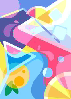 Poster with two cocktails. vector