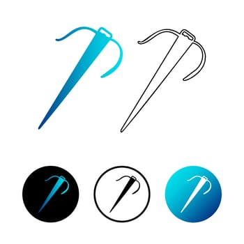 Abstract Sewing Needle Icon Illustration vector
