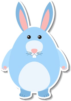 Chubby rabbit animal cartoon sticker vector