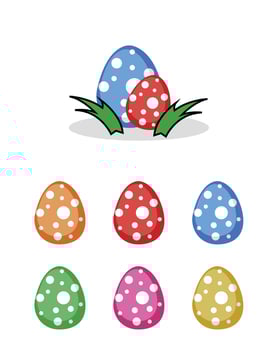 easter eggs, simple illustration of dinosaur eggs, colorful eggs vector