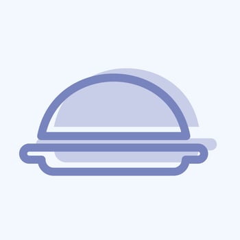 Icon Serving Food - Two Tone Style - Simple illustration, Editable stroke. vector