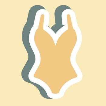 Sticker Swimsuit 1,Simple illustration,Editable stroke vector