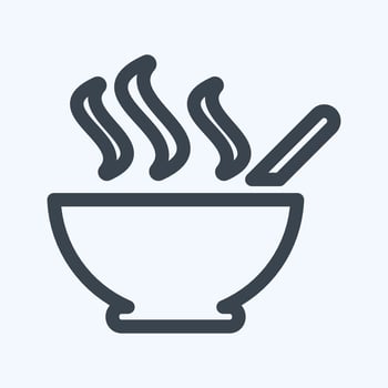 Icon Hot Soup - Line Style - Simple illustration, Editable stroke. vector