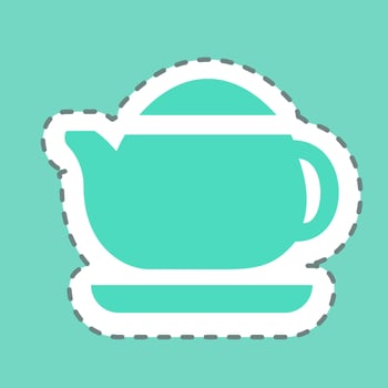 Sticker Tea Maker - Line Cut - Simple illustration, Editable stroke. vector