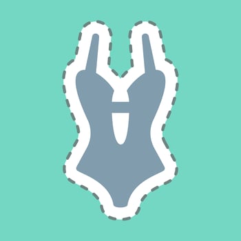 Sticker Swimsuit 2 - Line Cut,Simple illustration,Editable stroke vector