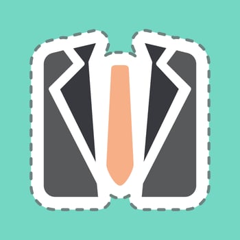 Sticker Suit 1 - Line Cut,Simple illustration,Editable stroke vector