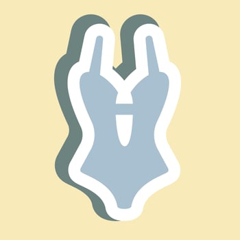 Sticker Swimsuit 2,Simple illustration,Editable stroke vector