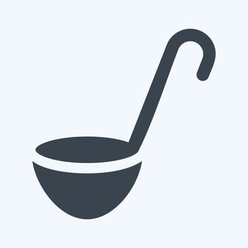 Icon Soup Spoon - Glyph Style - Simple illustration, Editable stroke. vector
