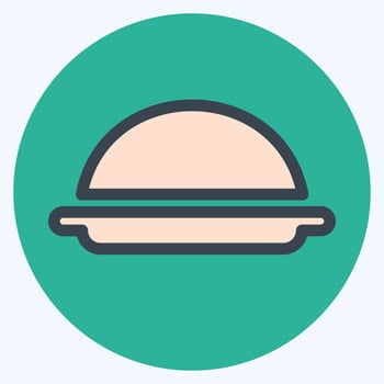 Icon Serving Food - Color Mate Style - Simple illustration, Editable stroke. vector