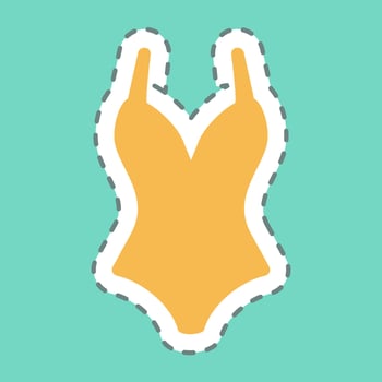 Sticker Swimsuit 1 - Line Cut,Simple illustration,Editable stroke vector