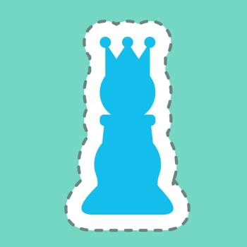 Sticker Chess 1 - Line Cut,Simple illustration,Editable stroke vector