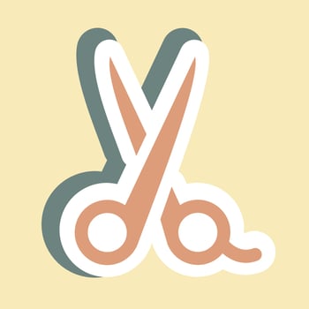 Sticker Scissor - Simple illustration, Editable stroke. vector