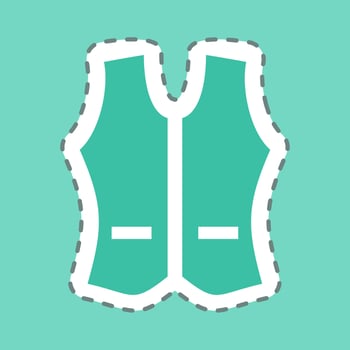 Sticker Vest 1 - Line Cut,Simple illustration,Editable stroke vector