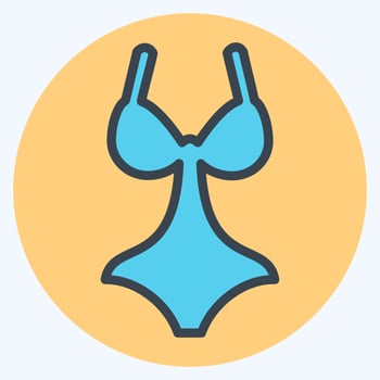 Icon Swimsuit 3 - Color Mate Style,Simple illustration,Editable stroke vector