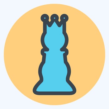 Icon Chess 1 - Color Mate Style,Simple illustration,Editable stroke vector