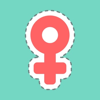 Sticker Female - Line Cut - Simple illustration, Editable stroke. vector