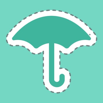 Sticker Umbrella - Line Cut,Simple illustration,Editable stroke vector
