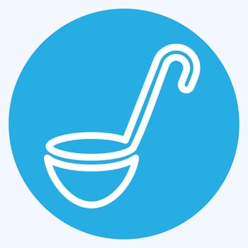 Icon Soup Spoon - Blue Eyes Style - Simple illustration, Editable stroke. vector