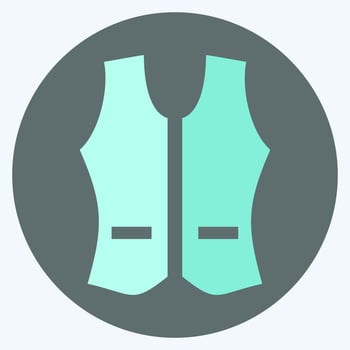 Icon Vest 1 - Flat Style,Simple illustration,Editable stroke vector