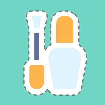 Sticker Nail Polish - Line Cut - Simple illustration, Editable stroke. vector