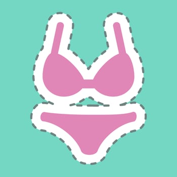 Sticker Lingerie - Line Cut,Simple illustration,Editable stroke vector